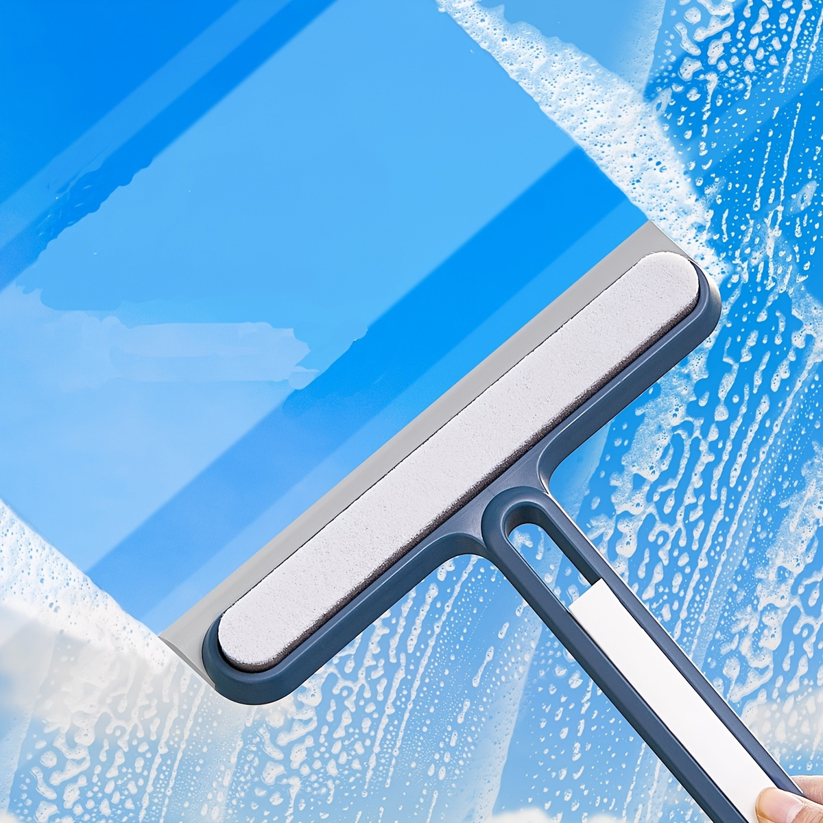 1pc Heavy Duty Squeegee Shower Squeegee Glass Scraper Gap Hair Sponge