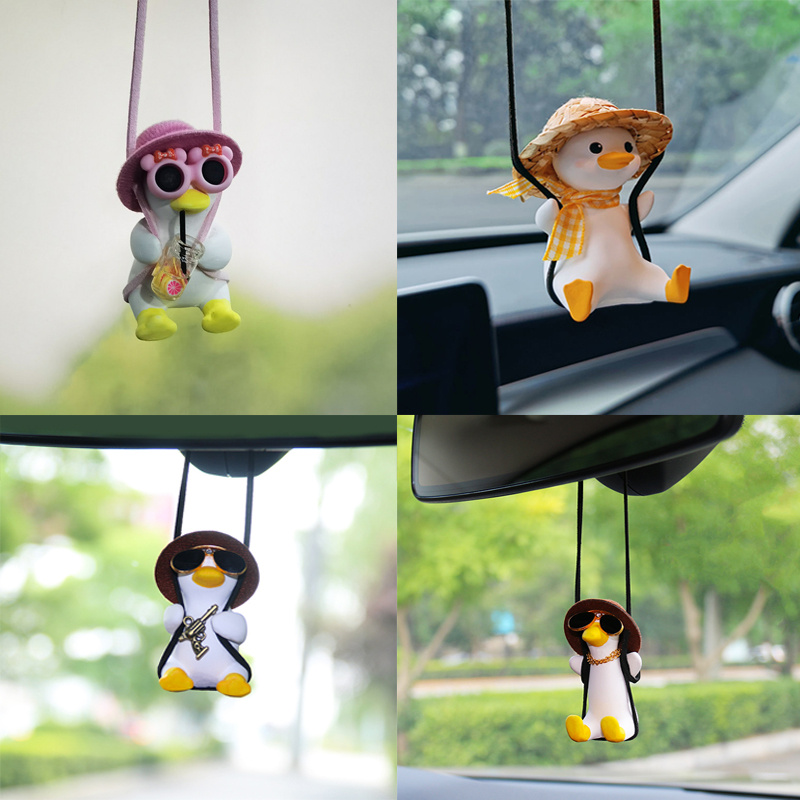 Gypsum Swing Duck Car Hanging Ornament Car Decor Rearview - Temu