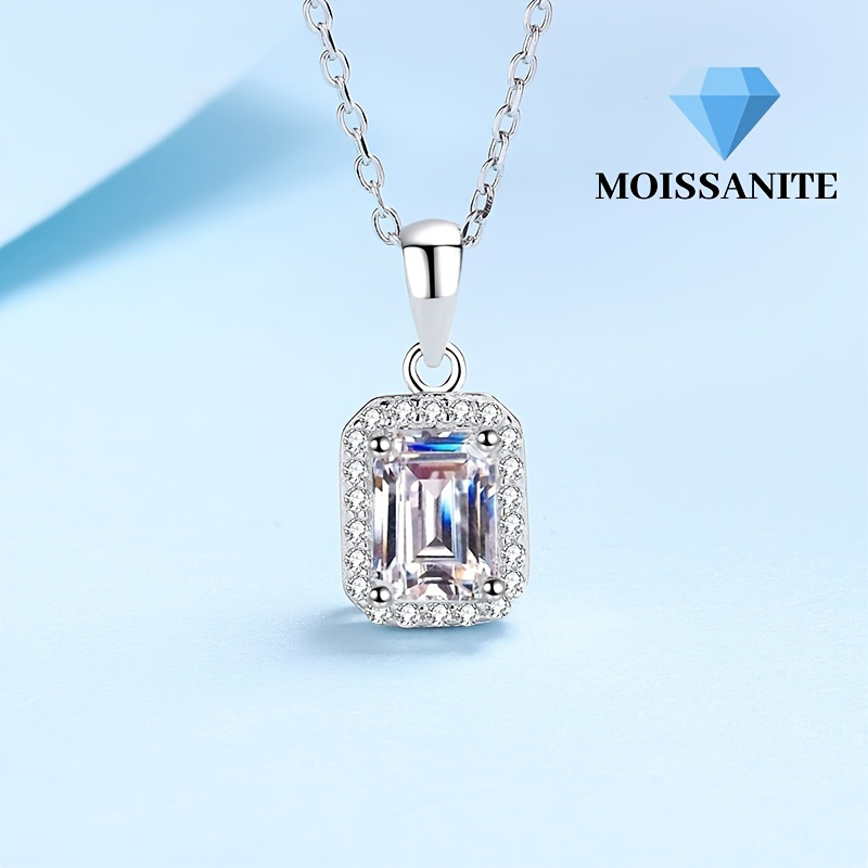 

3ct Moissanite S925 Silver Hexagram Necklace For Women's Versatile Sweet Romantic Jewelry