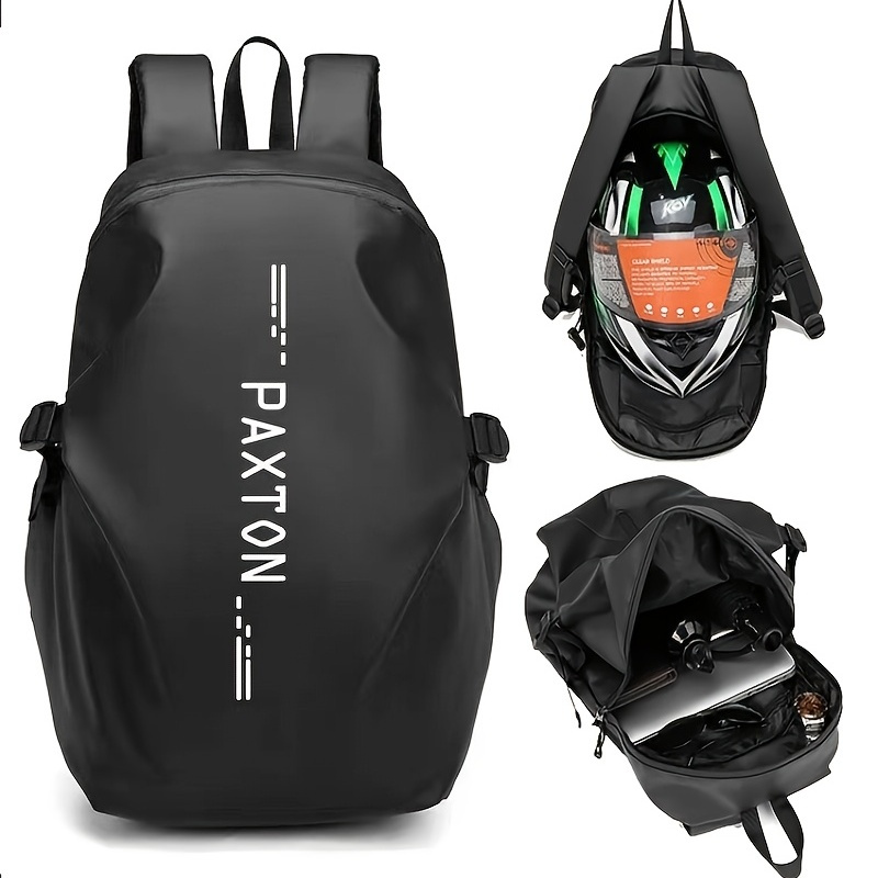 

Sac à Dos Réfléchissant pour Moto, Grande , Étanche avec Compartiment pour Casque Complet, Polyester , Noir, Sac à Épaule,