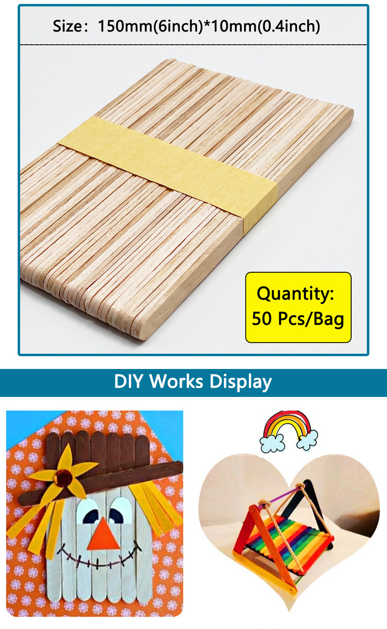 Wooden Craft Sticks Or With Socket Wooden Popsicle Craft - Temu