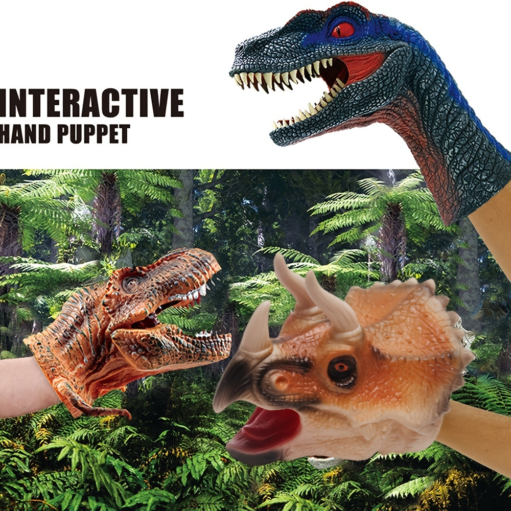 Marionnette à main dinosaure en peluche T-Rex avec bouche mobile ouverte  pour jeu imaginatif, jeu de rôle, jouet interactif pour raconter des  histoires, enseigner le théâtre de marionnettes, cadeau d'anniversaire pour  enfants