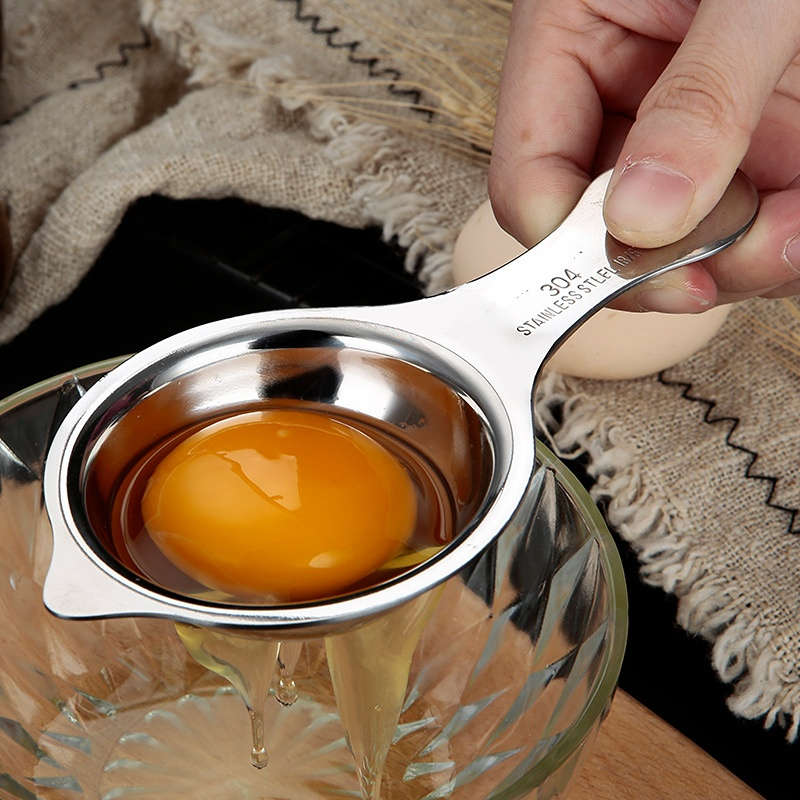 Egg Separator Stainless Steel Egg Yolk Separator with Long Handle