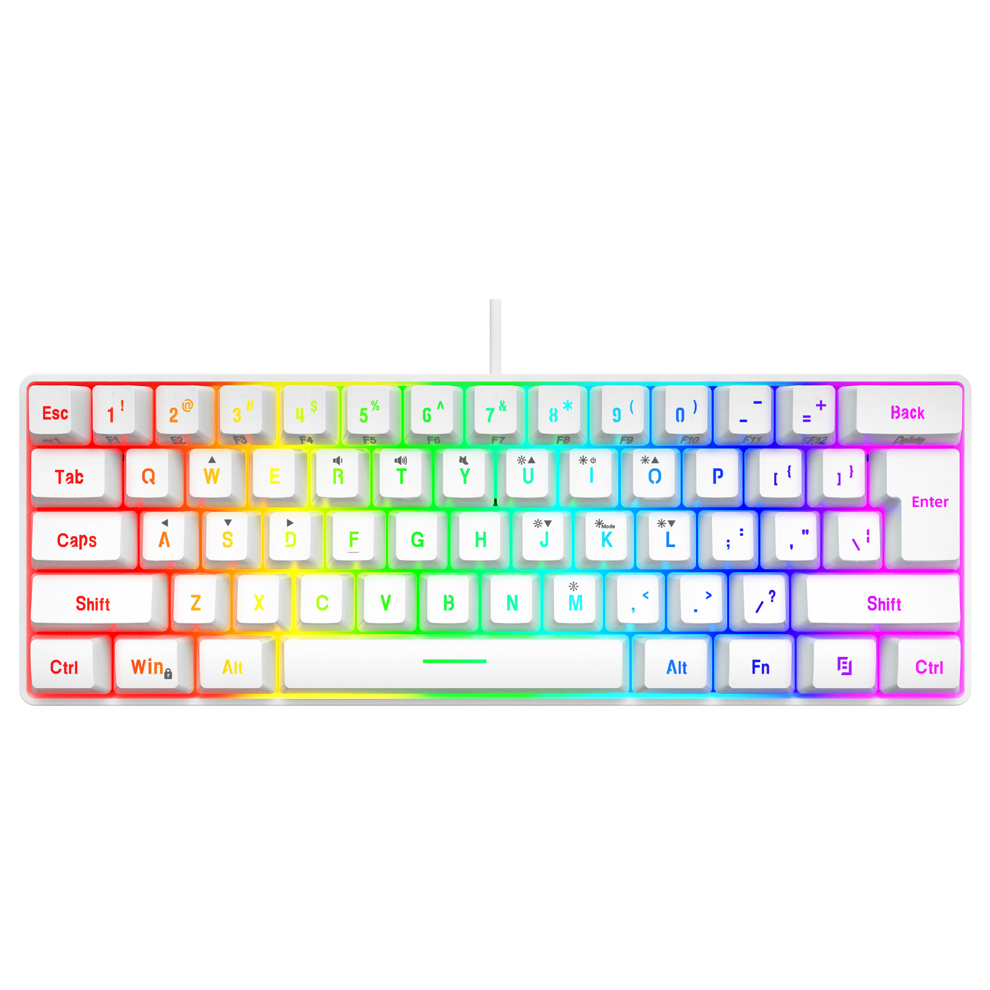 Snpurdiri Clavier Gaming 60% AZERTY Noir et Blanc Filaire RGB  Rétro-éclairé, Clavier de Jeu Mini Ultra-Compact à 61 Touches pour Gamer,  PC/Mac, Dactylographe, Voyage : : Jeux vidéo