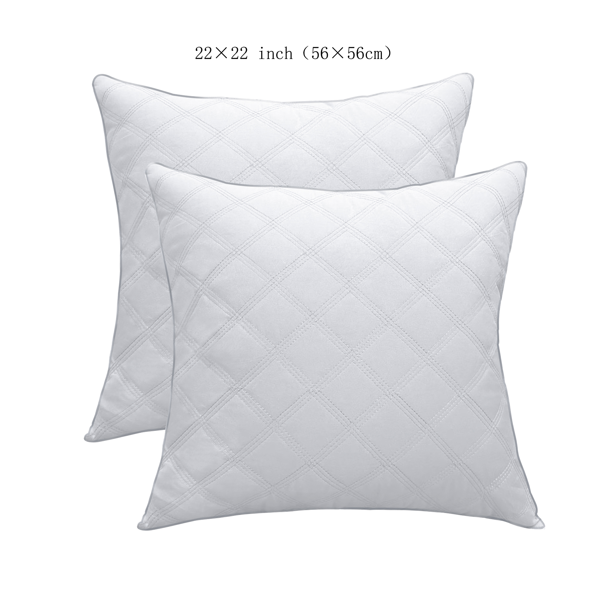 2pcs/set Throw Pillow Inserts Quilted, Throw Pillows Hypoallergenic -  Bedding Square Pillows Luxury Decorative for Couch Bed Office Hotel