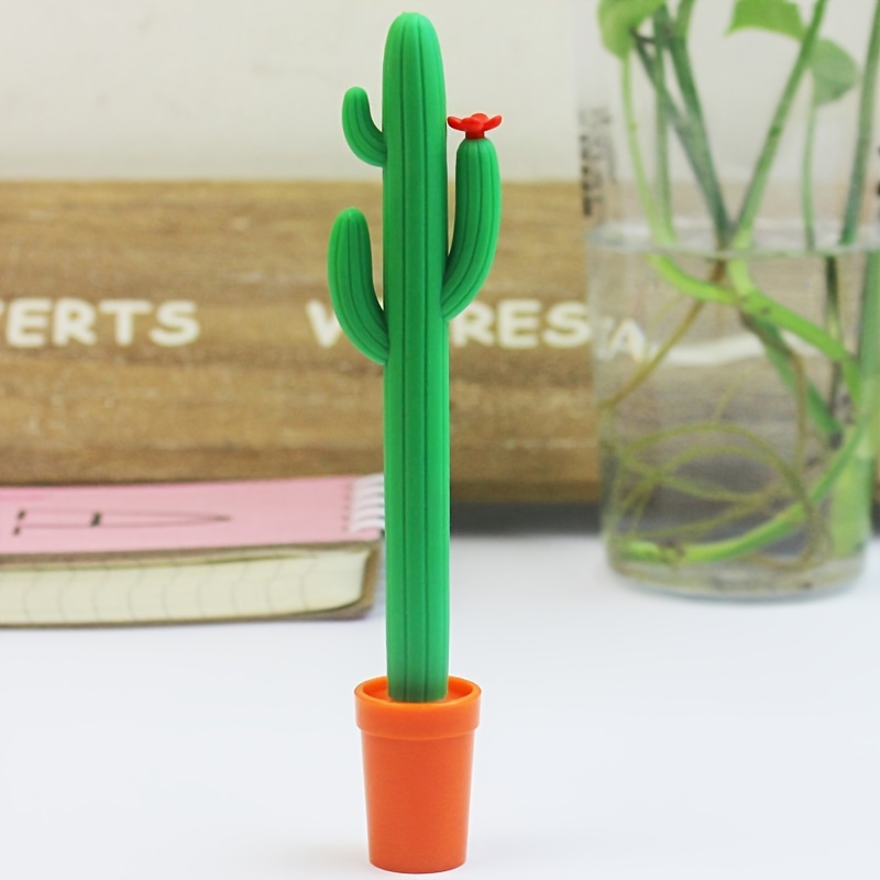 

2pcs Cactus Small Flower Potted Ballpoint Pen Bullet 1mm Blue Ink Different Small Flower