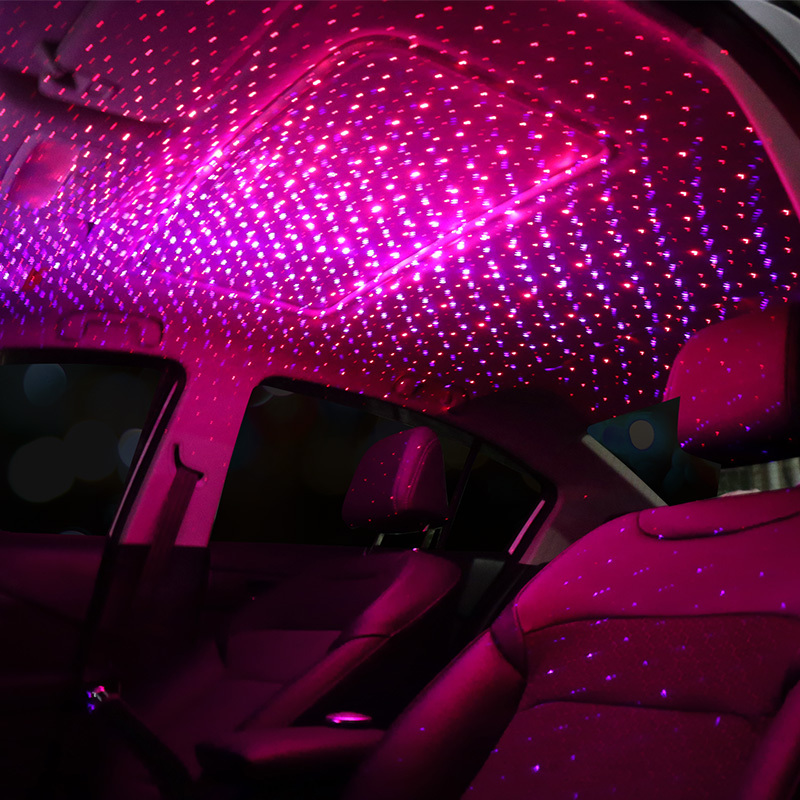 pink car interior lights