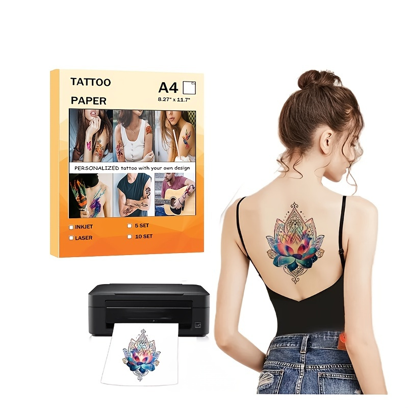 Inkjet Tattoo Paper A4 - Create Your Own Temporary Tattoos at Home Get  Creative with Inkjet Tattoo Paper A4 for DIY Temporary Tattoos Inkjet Tattoo  Paper A4 - High-Quality Adhesive Sheets for