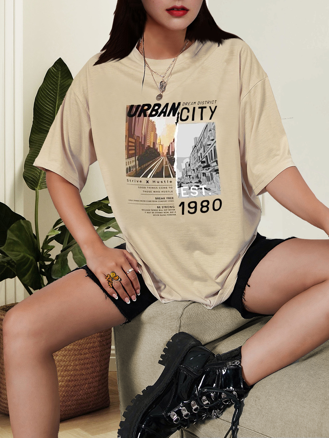 oversized t shirt casual crew neck short - Temu Denmark