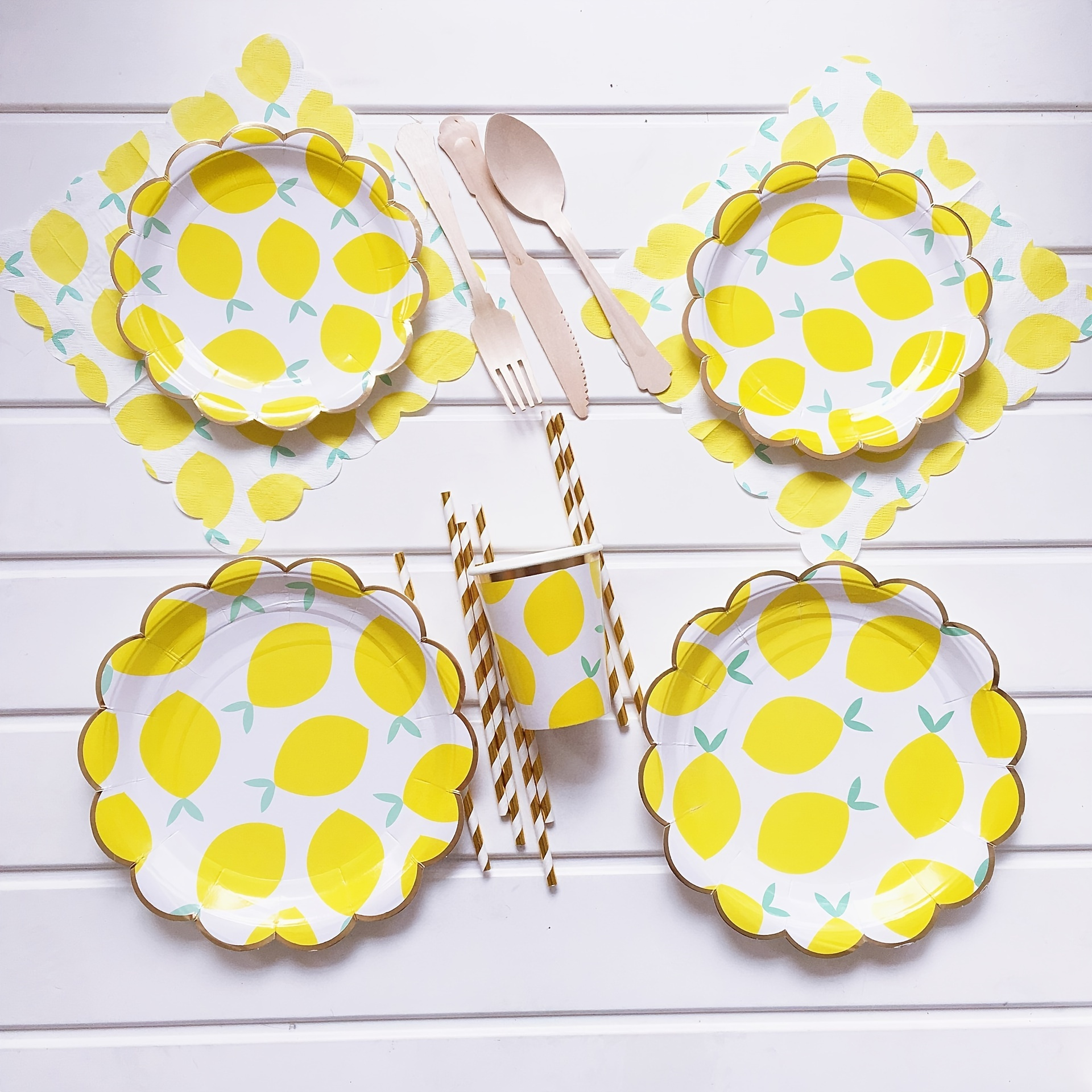 Yellow and deals grey paper plates