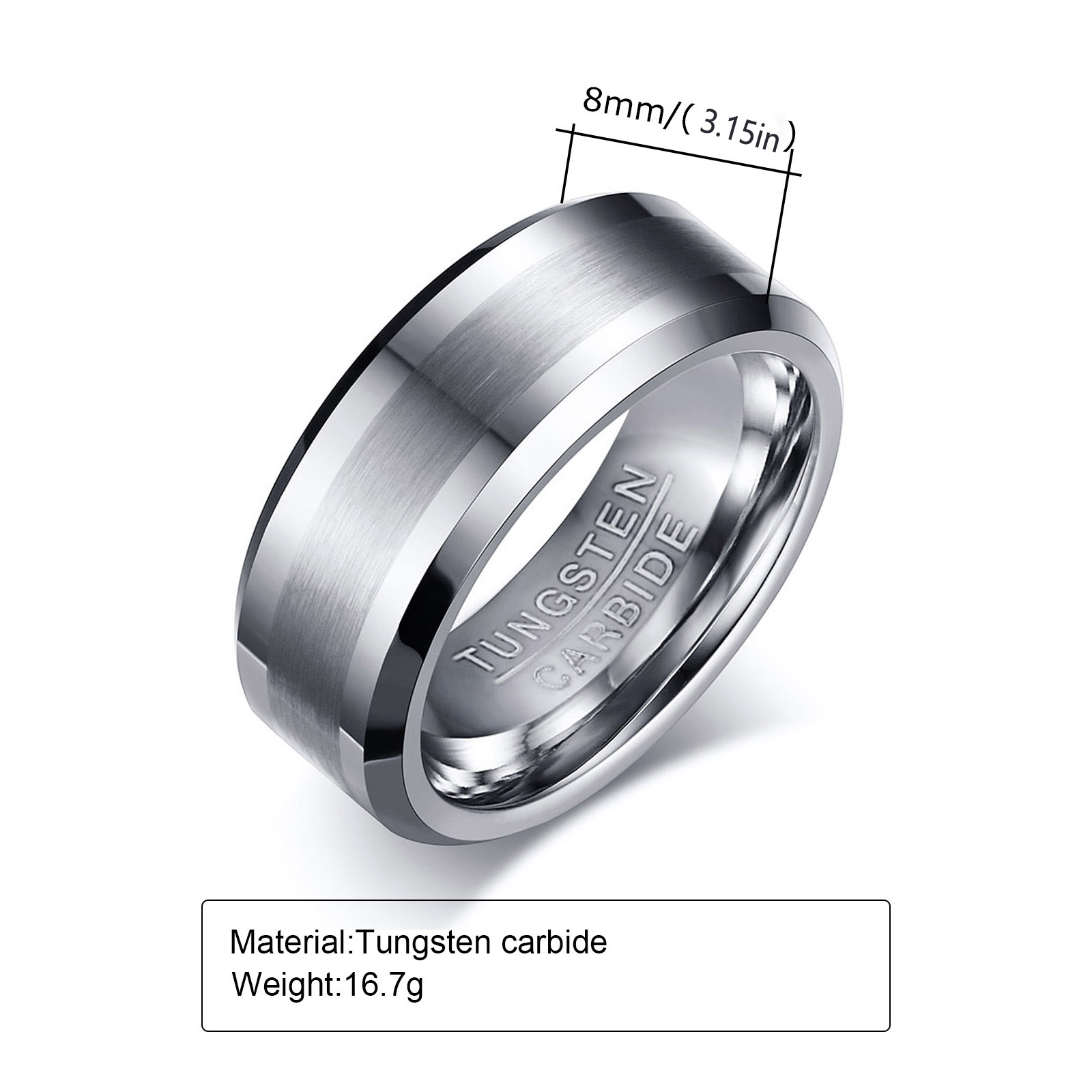 Men's Tungsten Ring Men's High Quality Ring Temu