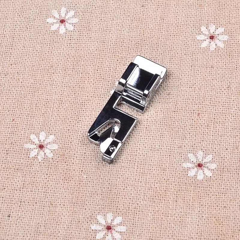 Farfi 1Pc Rolled Hem Foot for Brother Janome Singer Silver Color Bernet  Sewing Machine 