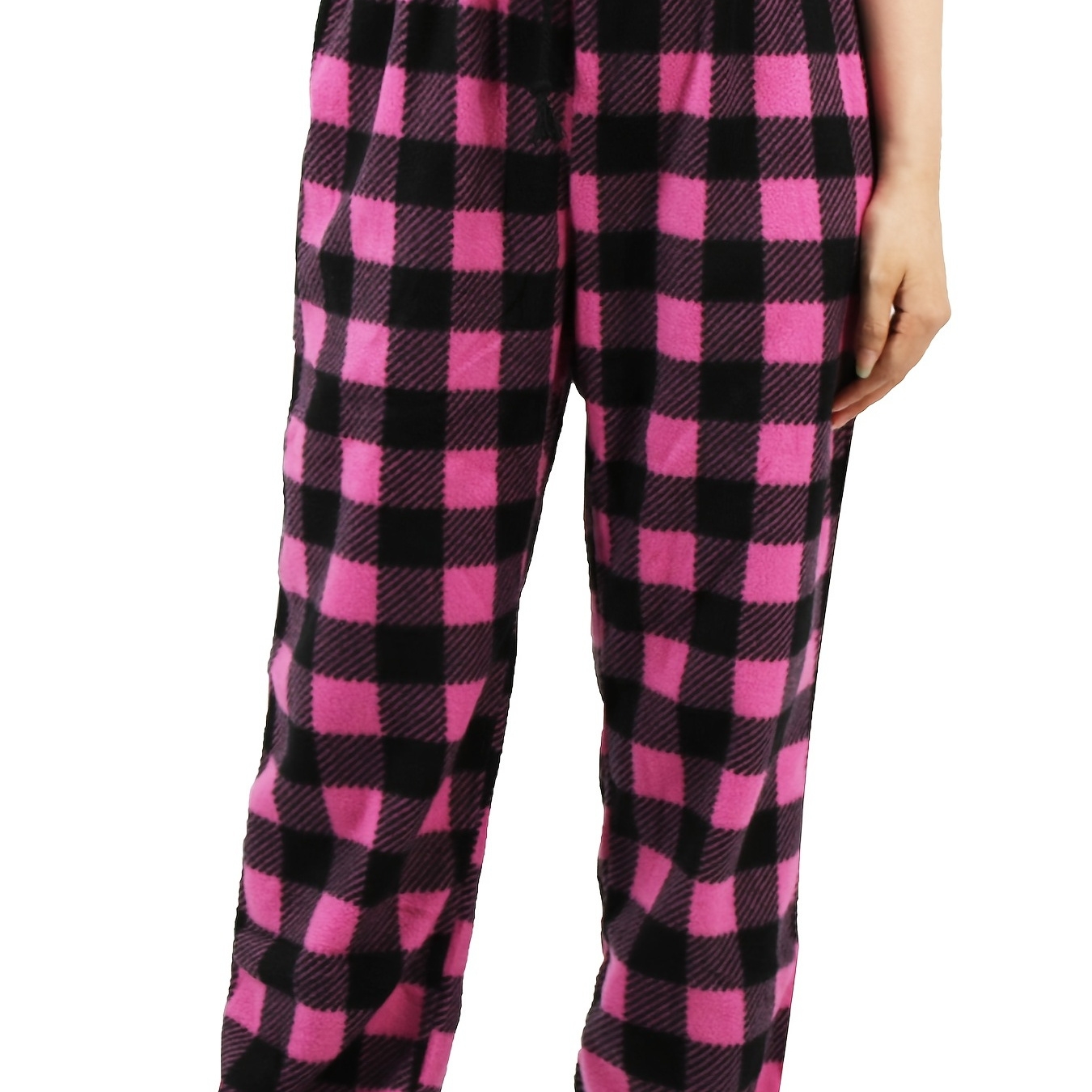 

Women Plaid Pajama Pants Fuzzy Pack Long Thermal Lined Buffalo Plaid Pj Bottoms Soft Drawstring Lounge Sleepwear Christmas