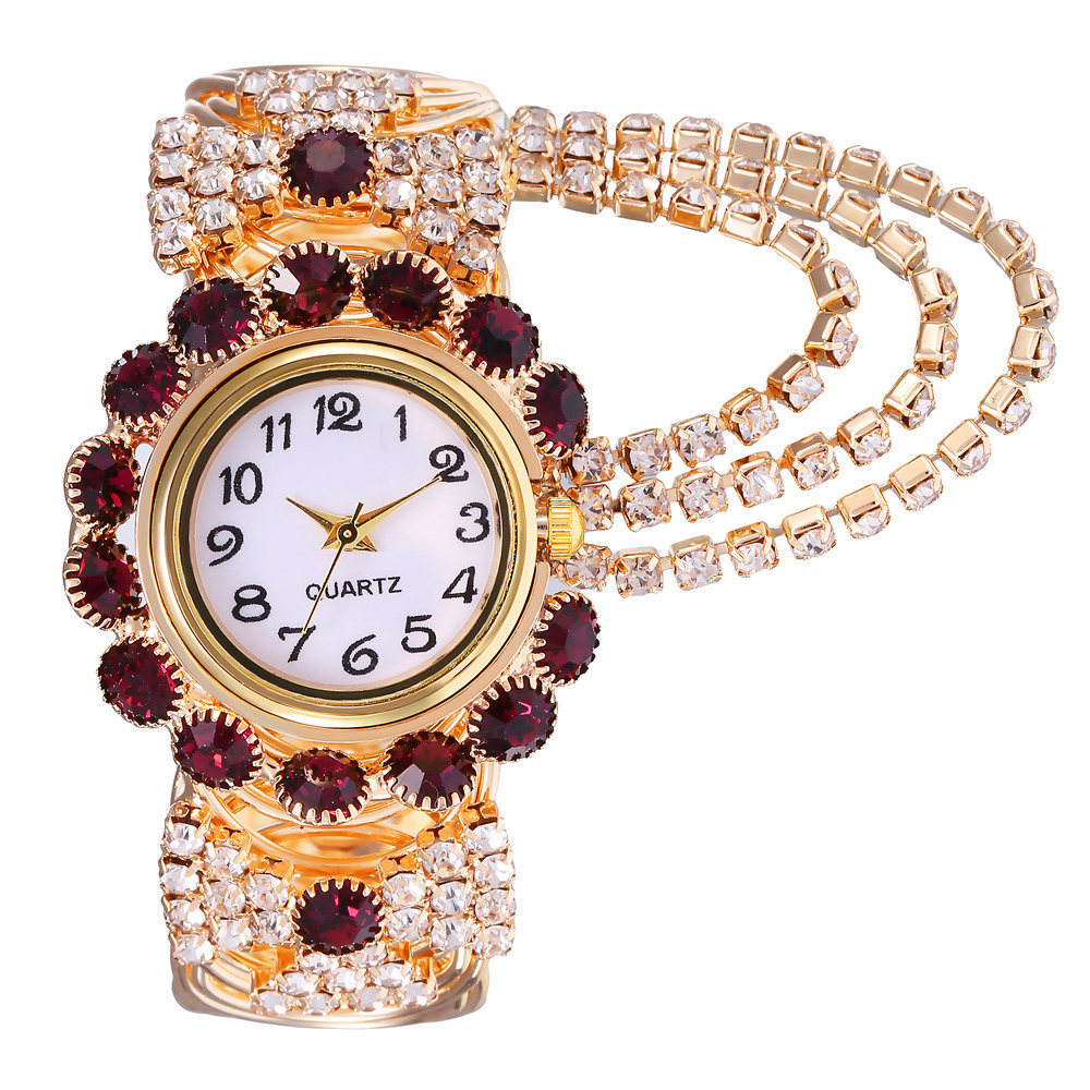 Ladies Rhinestone Quartz Watches Fashion Alloy Bracelet Temu Canada