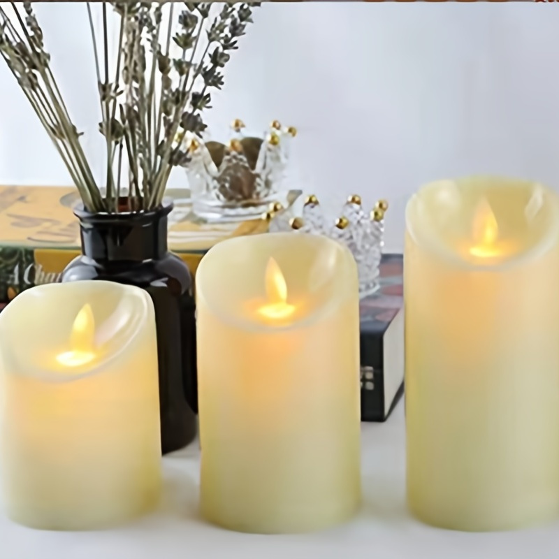 3pcs Set Led Flameless Candles Battery Operated Flickering Candles