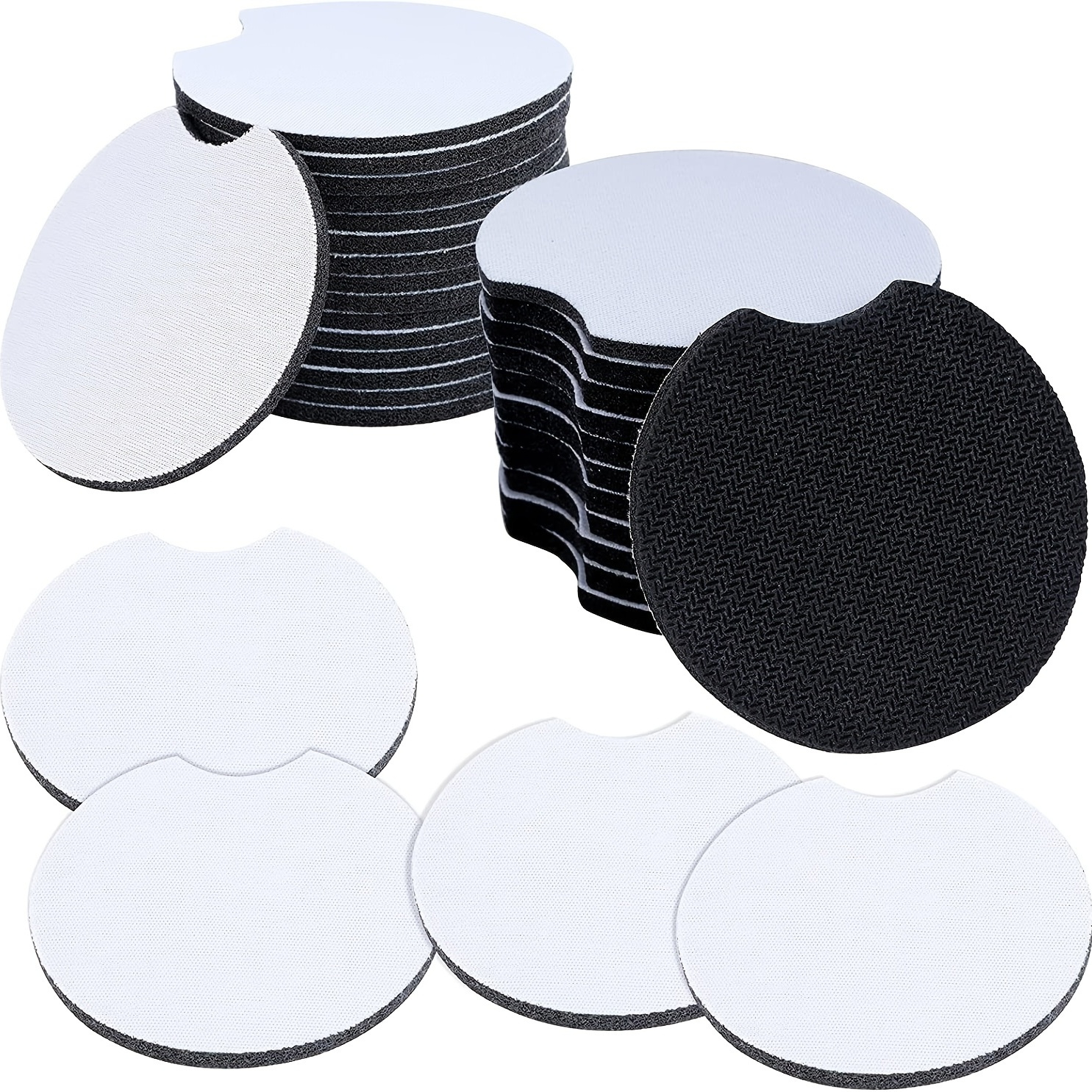 50 PCS Sublimation Blank Car Coasters, 25 Car Coaster Packaging for  Selling, 25 Display Cards, 2.75 Inch Neoprene Sublimation Coasters for  Thermal
