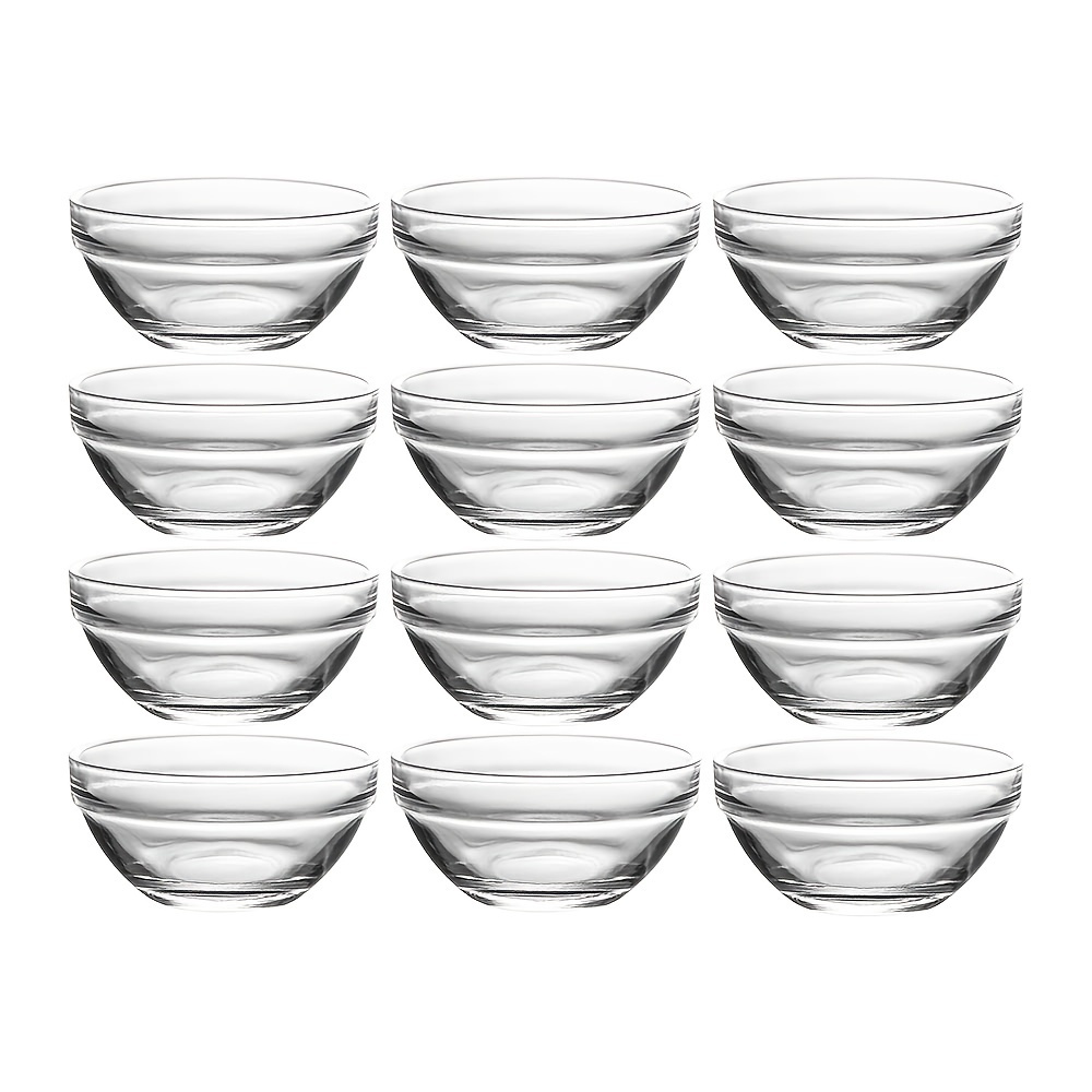 

12pcs Clear Plastic Soy Sauce Dipping Bowls Side Dishes For Snack Sushi Fruit Appetizer Dessert, 3 Inches