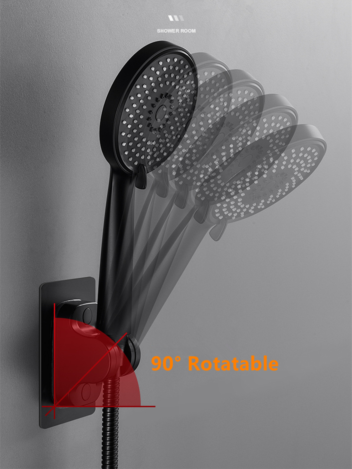 1pc Adhesive Shower Head Holder Shower Bracket Wall Mounted Handheld