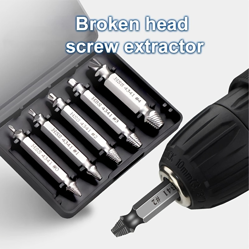 4 5pcs Damaged Screw Extractor Drill Bit Set Stripped Broken Screw Bolt