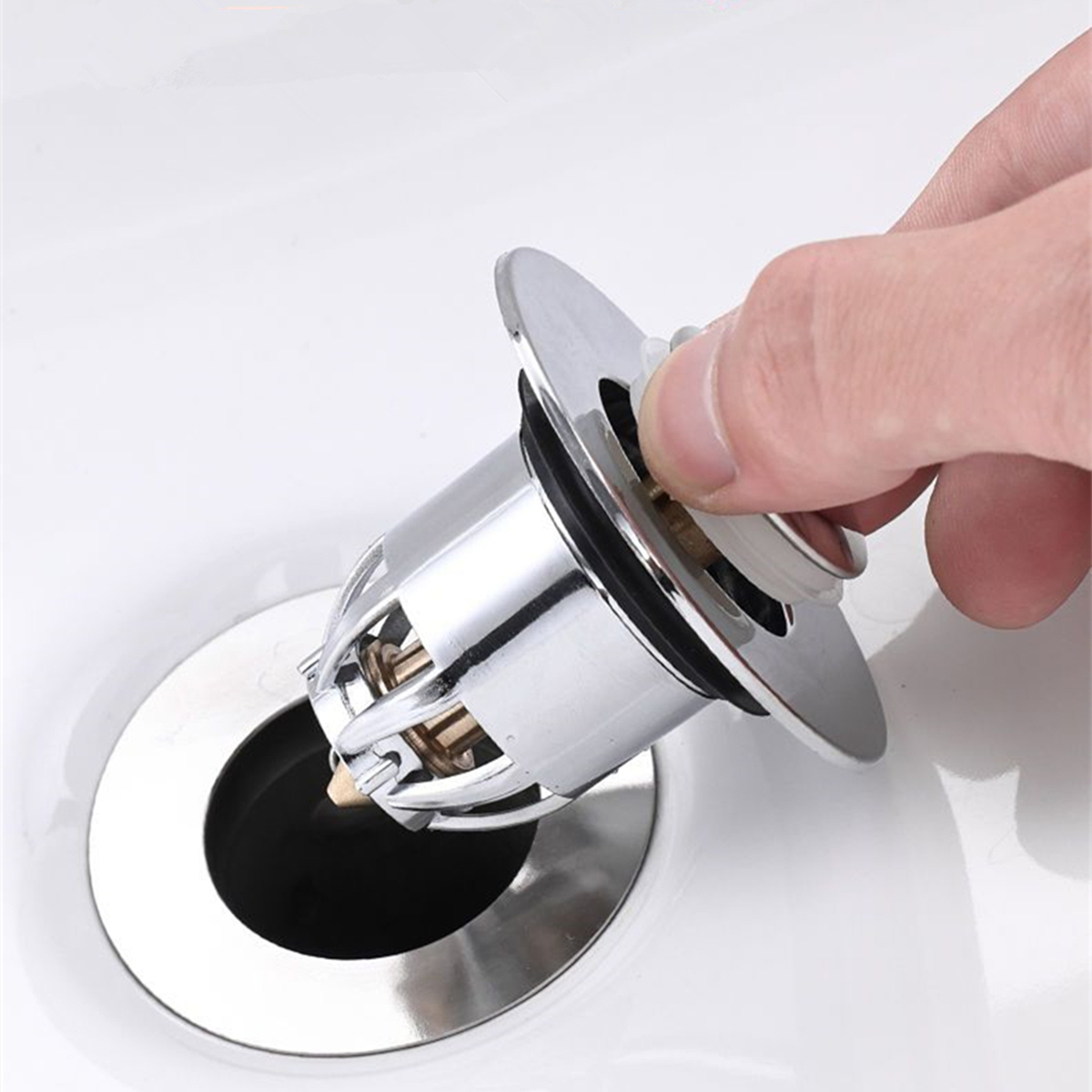 1pc Bathroom Sink Plug Stopper, Wash Basin Core Bounce Up Drain Filter,  Shower Sink Filter Plug, Kitchen Bathtub Stopper, Copper Core Model Filter