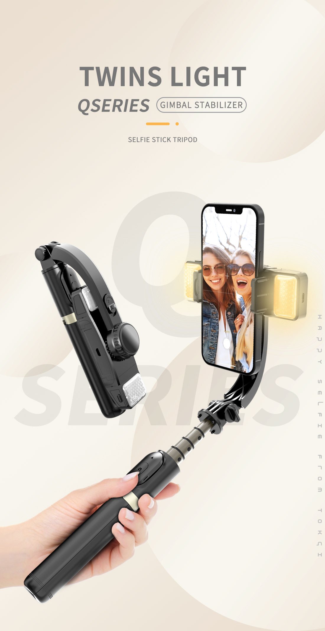 Estabilizador de cardán para teléfono inteligente con luz de relleno  desmontable, palo selfie inalámbrico retráctil y trípode, control remoto  desmontable multifuncional, rotación automática de 360°, compatible con  iPhone Android - K&F Concept