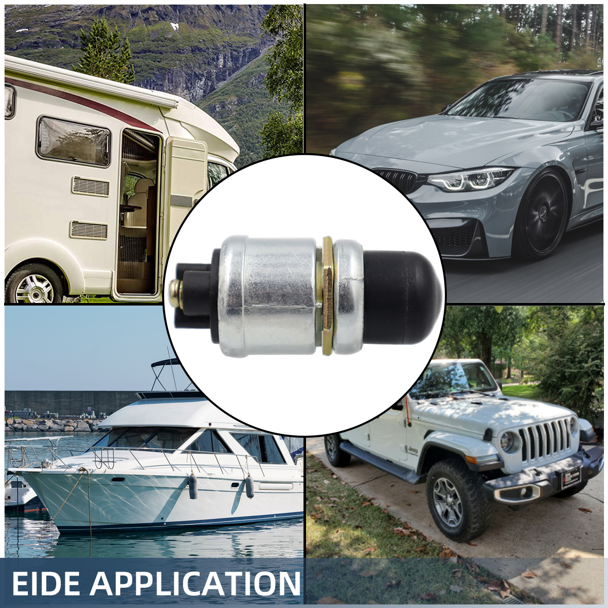 Engine Start Push Button Momentary Start Switch 60a 12v Ignition