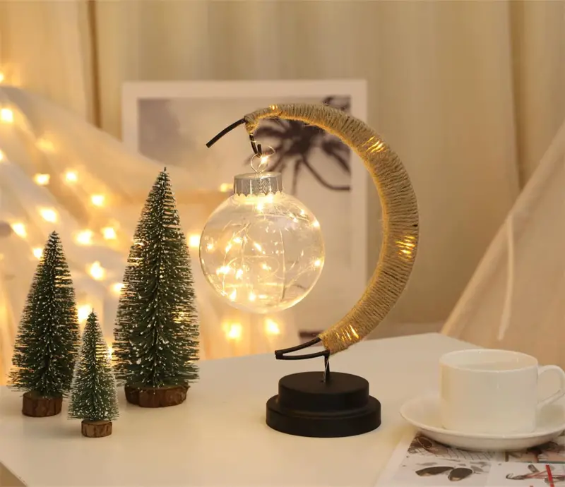led ball lamp wrought iron moon lamp bar desk lamp decorative lamp bedroom decorative modeling lamp battery not included details 5