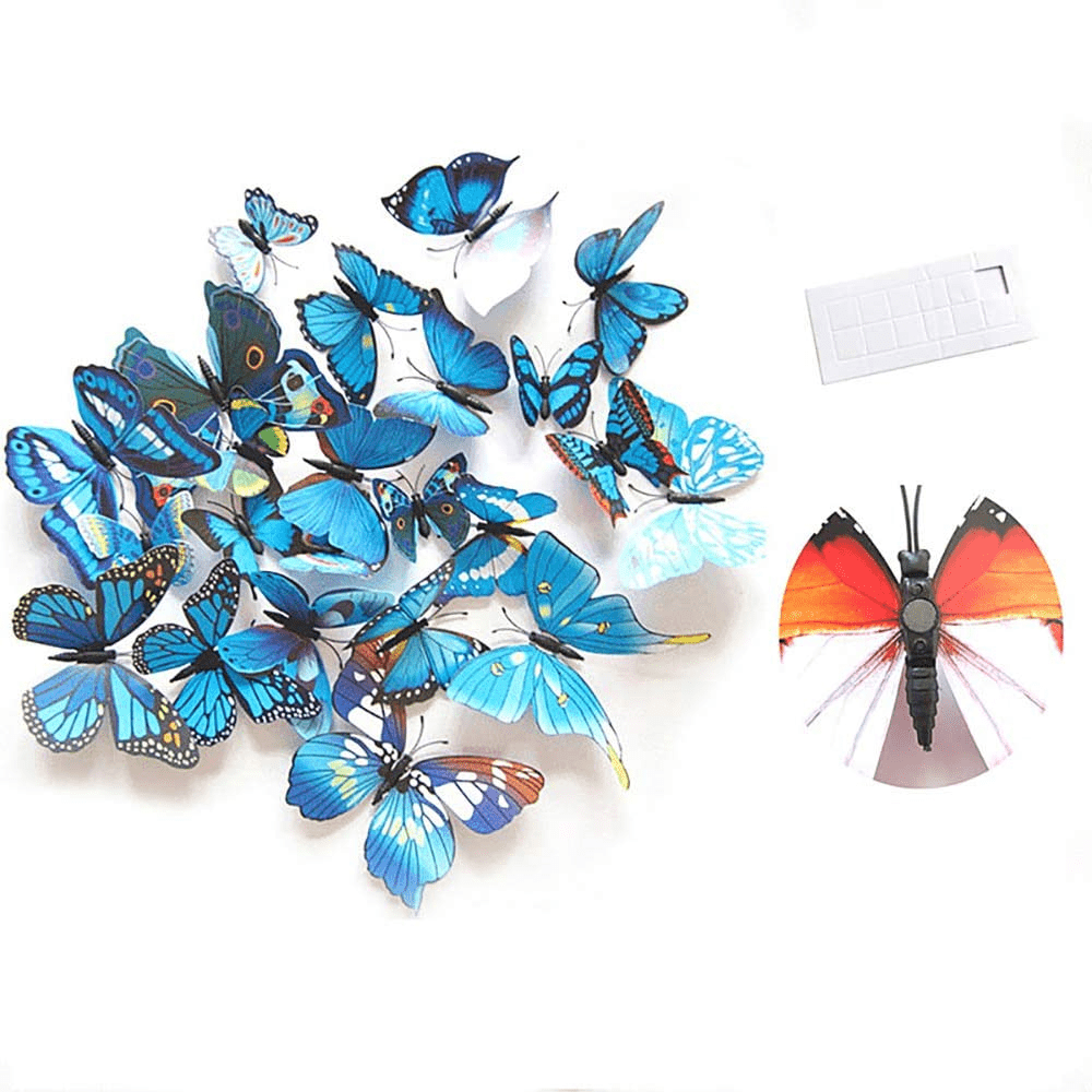  12 pcs Butterfly Wall Decor,3D Butterfly Decals for Wall Sticker ,Magnetic Butterflies Decor,Stickers for Kids Bedroom Party Wedding Crafts  Decoration,Removable Mural Stickers Bedroom Decor : Tools & Home Improvement