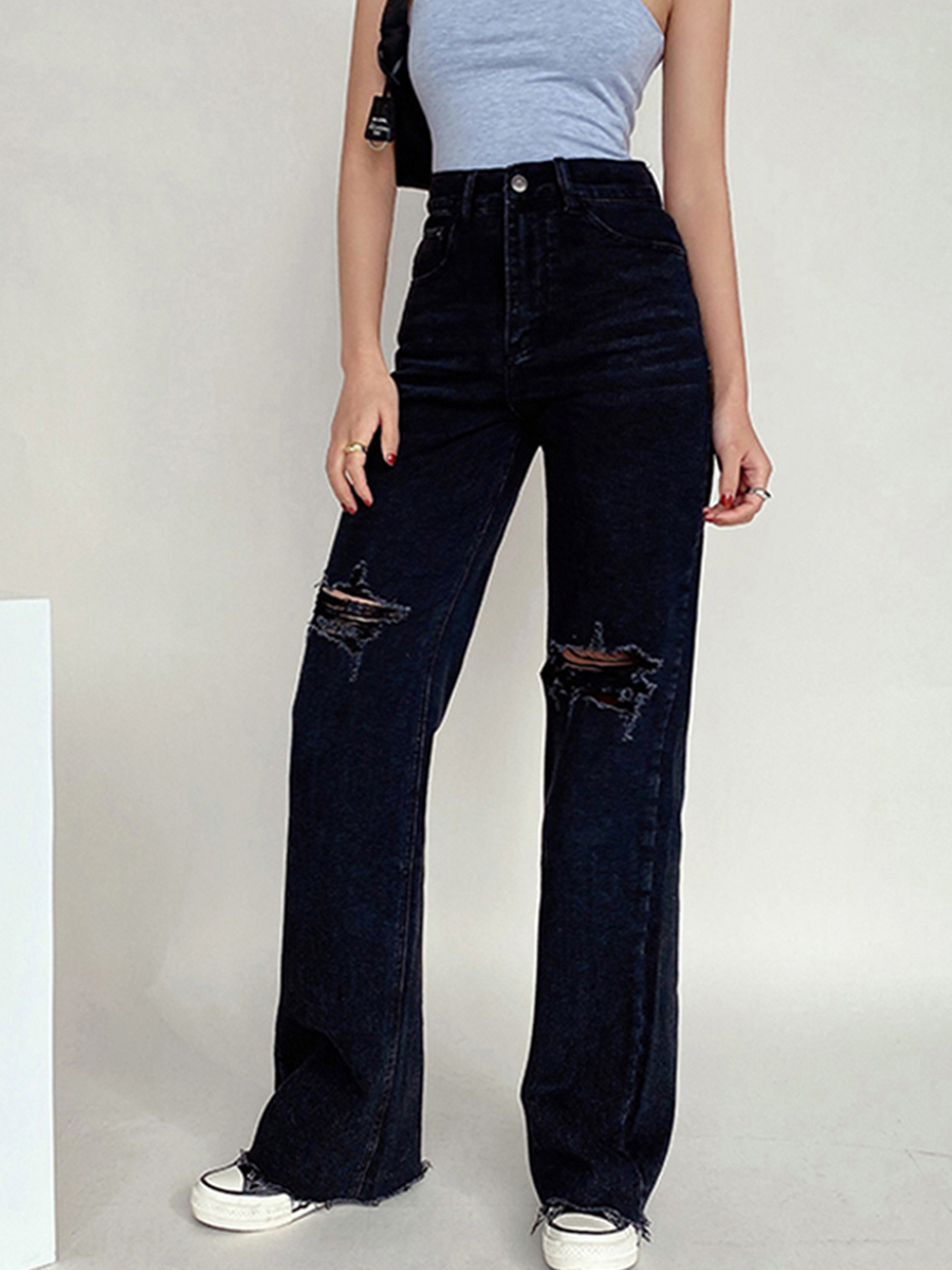 High Loose Baggy Fit Y2k Boyfriend Jeans Straight Legs - Temu Netherlands