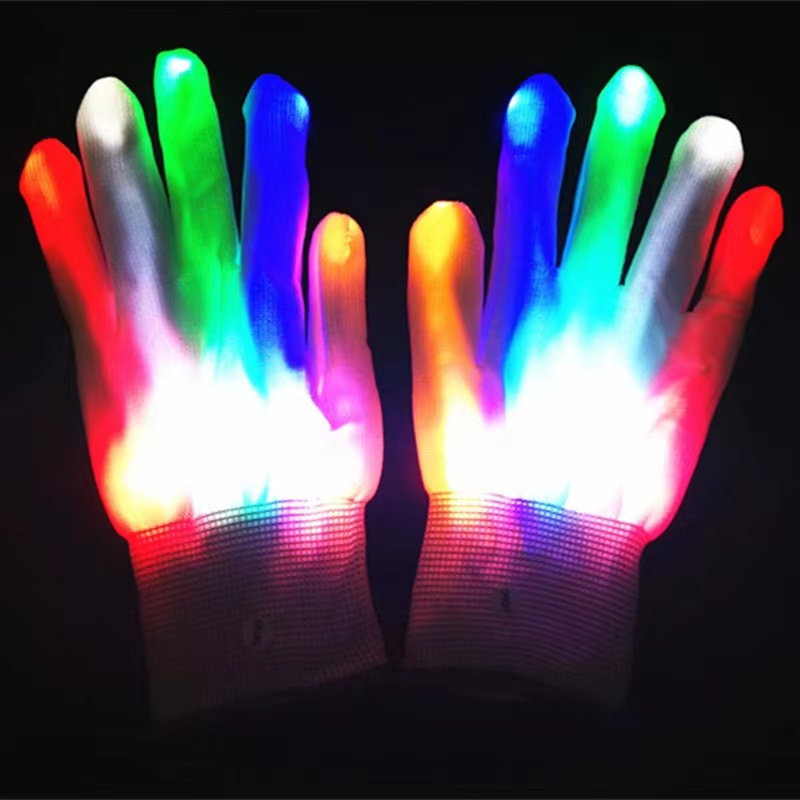 1 par de guantes LED, guantes LED para dedos, luces intermitentes cálidas,  luces coloridas para adultos, Halloween, Navidad, regalos de cumpleaños,  guantes brillantes para adul