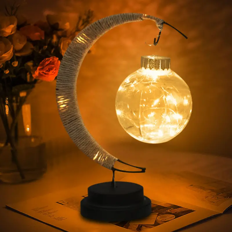 led ball lamp wrought iron moon lamp bar desk lamp decorative lamp bedroom decorative modeling lamp battery not included details 3