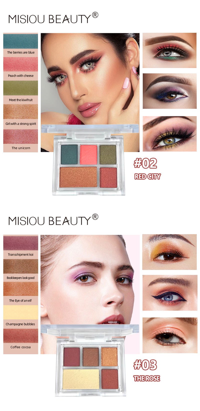 Velvety Pigmented Blendable Matte Eyeshadow Palette Metallic & Shimmer