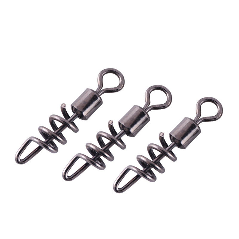  SILANON Fishing Corkscrew Snaps Swivel, 50pcs Stainless Steel  Swirl Snap Swivels Barrel Rolling Swivels with Corkscrew Quick Clips  Saltwater Freshwater Fishing Lure Line Connectors 2/0-8# : Sports & Outdoors