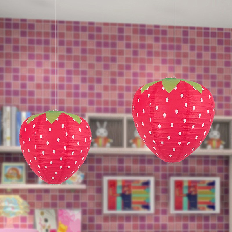 2pcs, Strawberry Lantern Charm Decoration, Holiday Accessory, Birthday Party Supplies