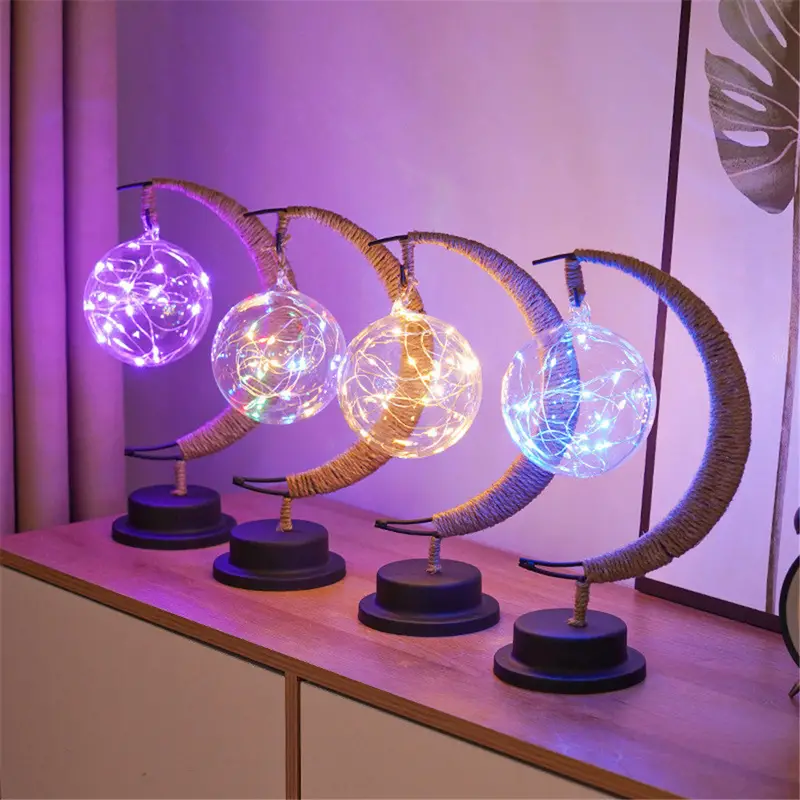 led ball lamp wrought iron moon lamp bar desk lamp decorative lamp bedroom decorative modeling lamp battery not included details 10