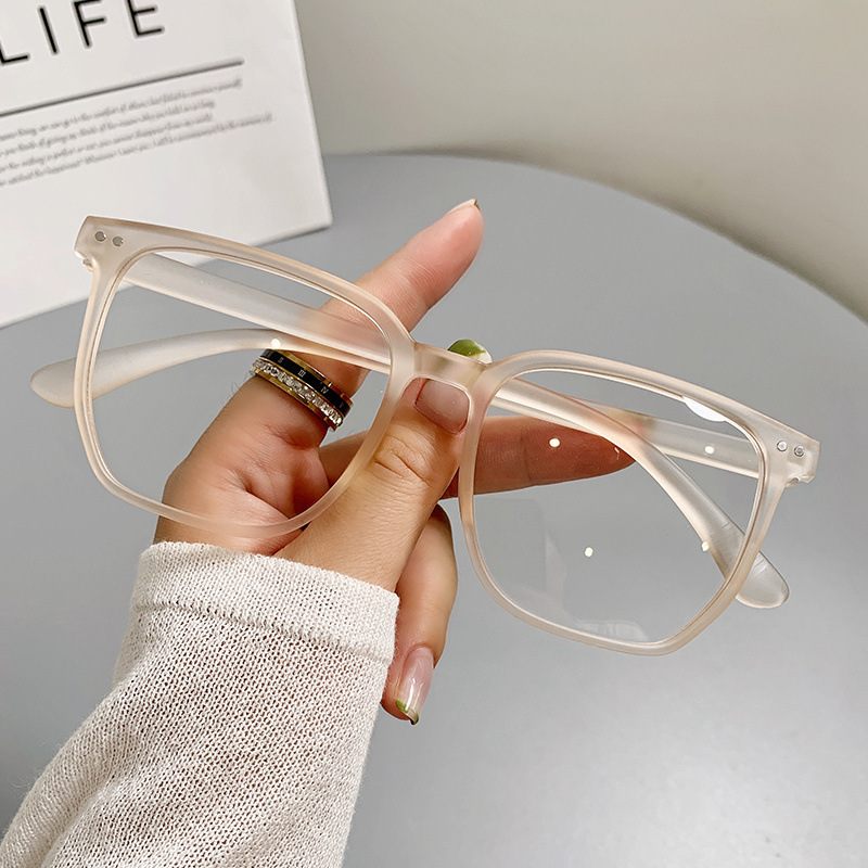 Vintage Oval Transparent Glasses Light Blocking Spectacles