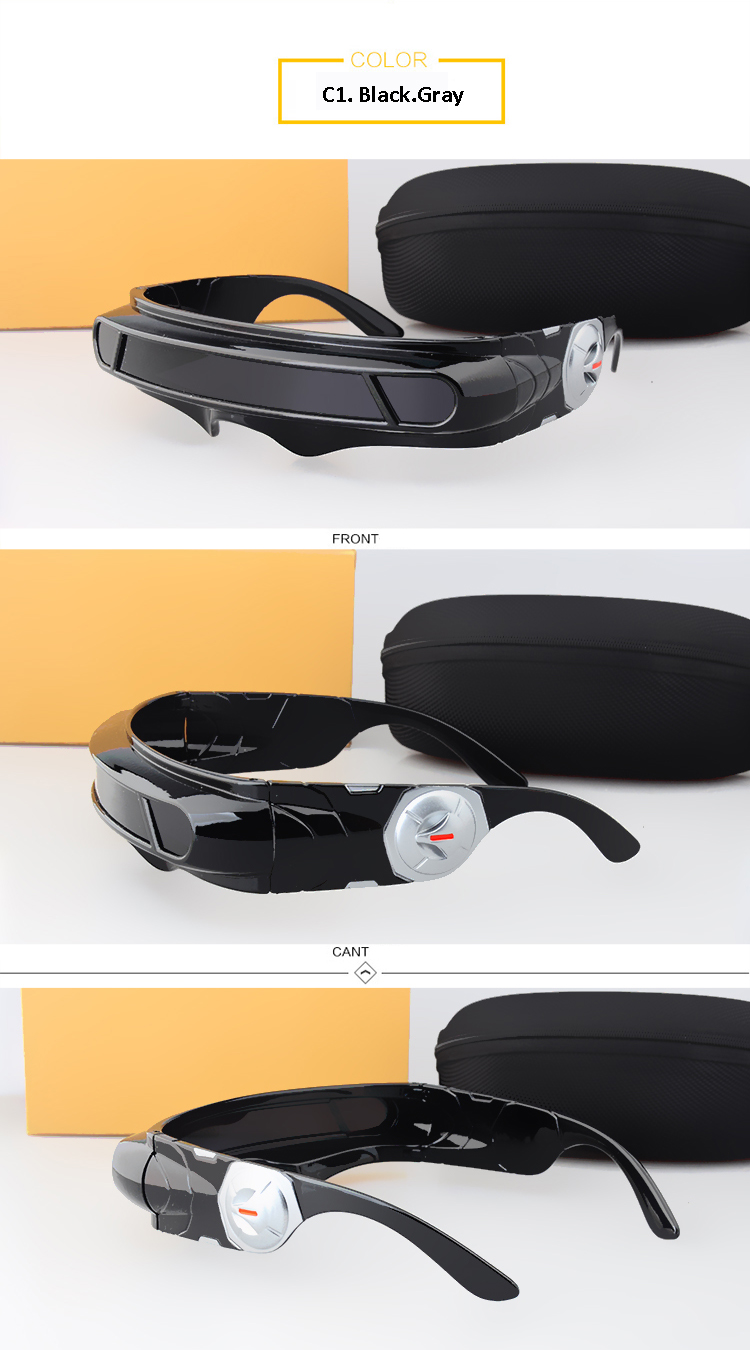 Futuristic Space Alien Costume Sunglasses Cyclops Shield Party Mirror Mono  Lens, High-quality & Affordable