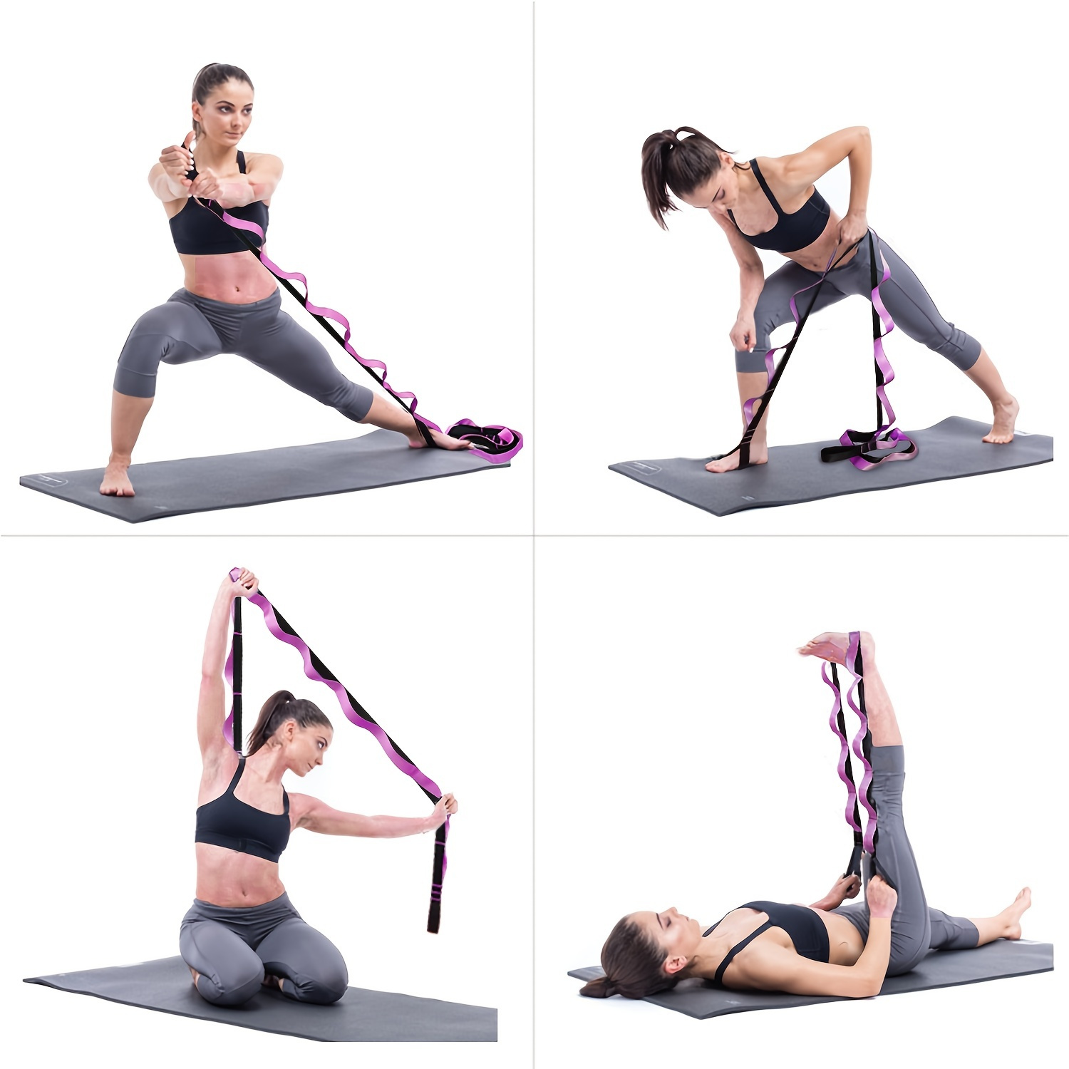 Hilitand Yoga Stretch Strap, Fitness Yoga Belt, Elastic Yoga Belt For Home  