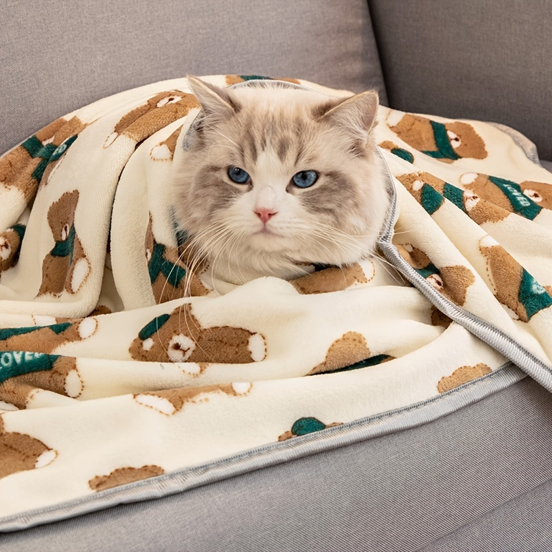 Cozy Coral Fleece Pet Blanket for Cats and Dogs - Soft and Warm Comfort for Your Furry Friend