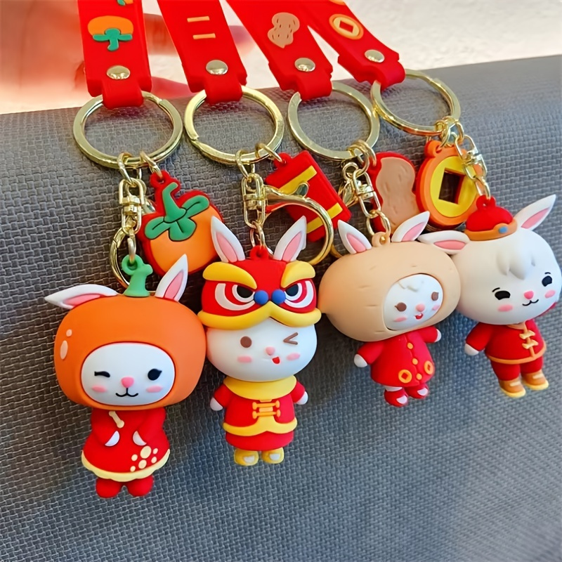 Tohuu Chinese Rabbit Keychain Cute Bunny Keychains Ornament Chinese Rabbit  Year Zodiac Mascot Home Decorations Car Ornaments kind 