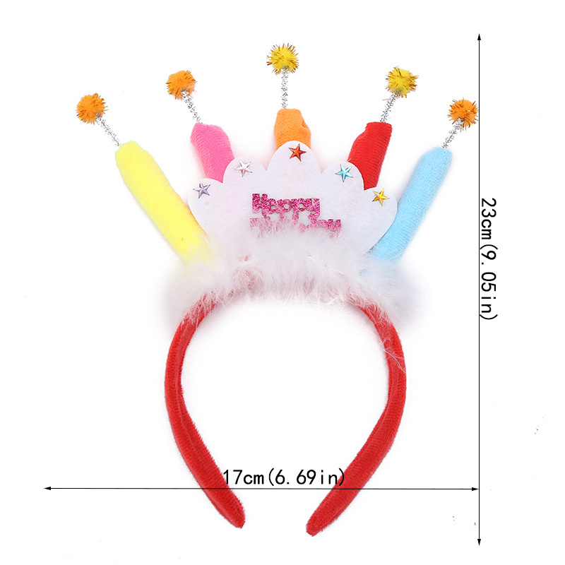 Cute Children's Birthday Candle Cake Headband, Happy Birthday Alphabet ...