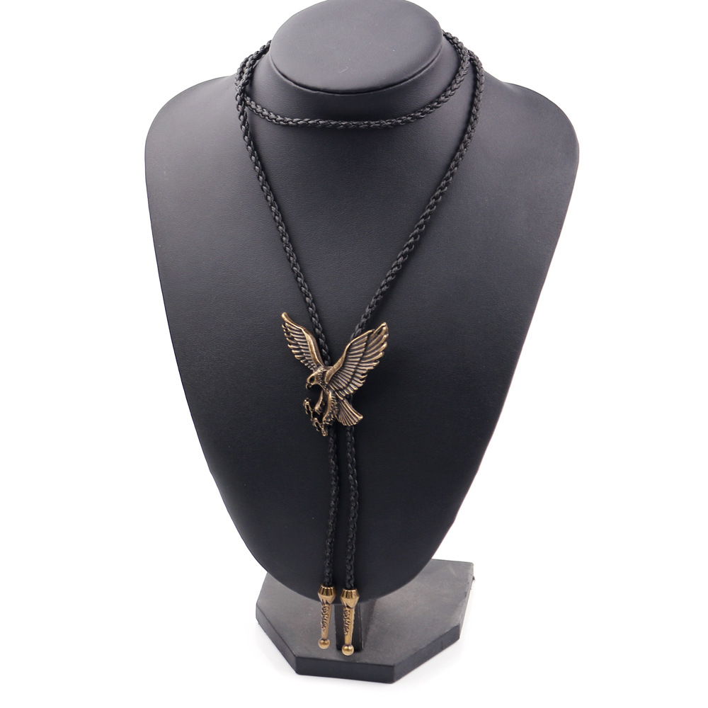 Western Camera Bolo Tie - Black Leather String With Zinc Alloy Tip, Adjustable Unisex Necktie