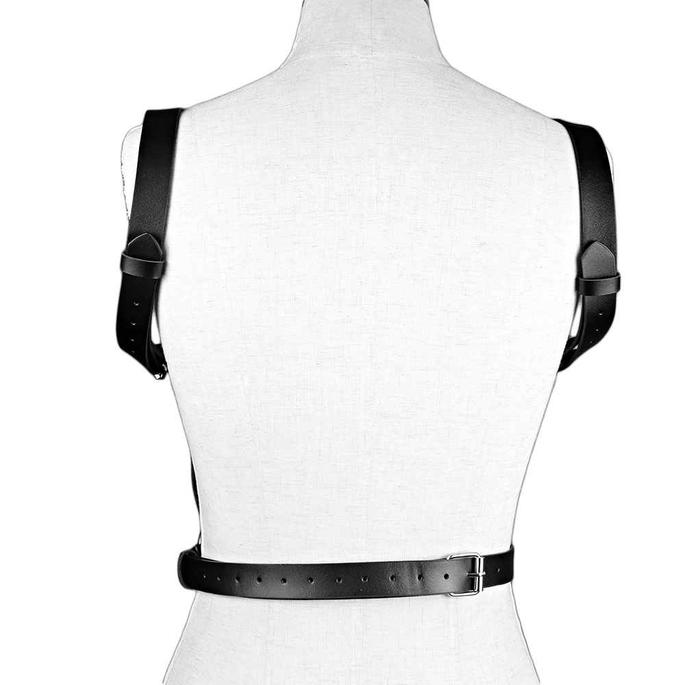 Black Pu Leather Harness Women's Body Harness Chest Sword Temu