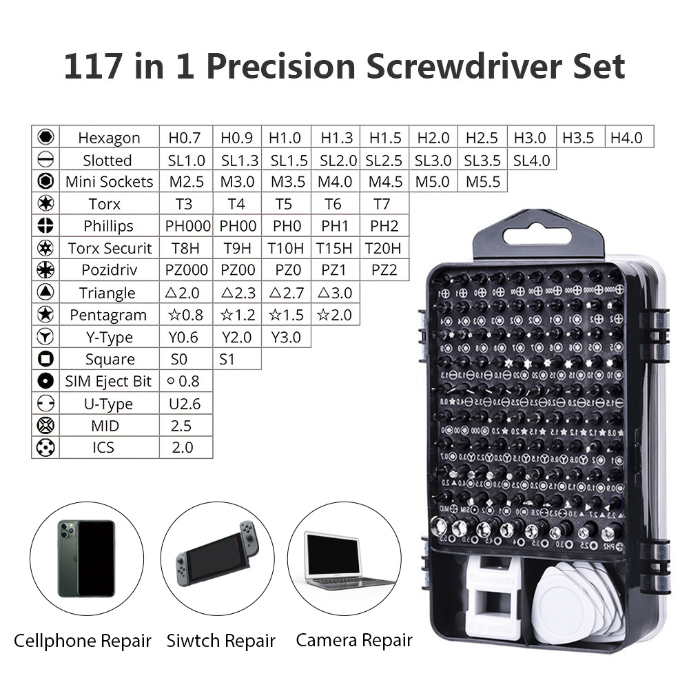 Kit de réparation d'ordinateur, jeu de tournevis de réparation d'ordinateur  portable de précision 122 en 1, avec 101 embouts magnétiques et 21 outils  de réparation de PC professionnels compatibles pour Iphone 