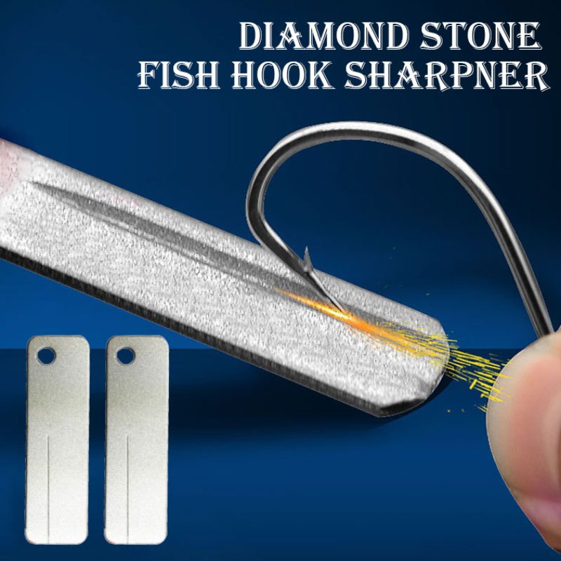 1pc Portable Fishing Hook Sharpener - Diamond Stone Tool for Sharpening  Fish Hooks and Knives - Keychain Included for Outdoor Fishing *