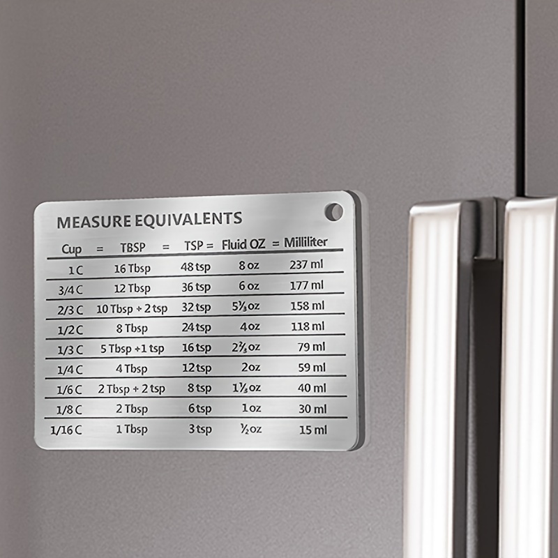 Measurement Conversion Chart Refrigerator Magnet Baking - Temu