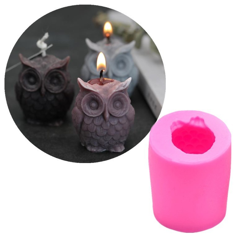 1pc 3d Owl Candle Mold Silicone Mold For Candle Making Diy Handmade