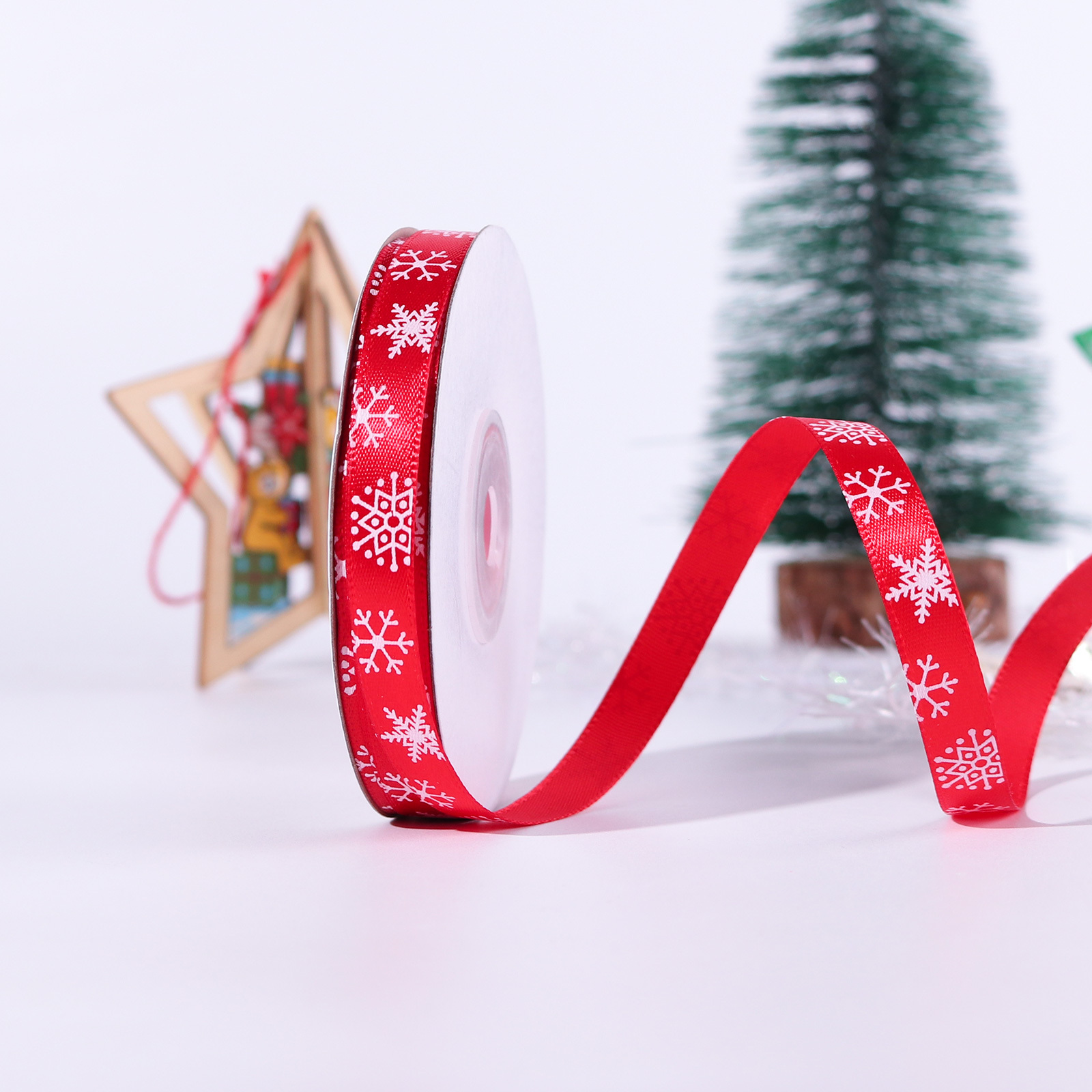 Christmas Ribbon Thin Gift Box Decorative Ribbon Printing - Temu