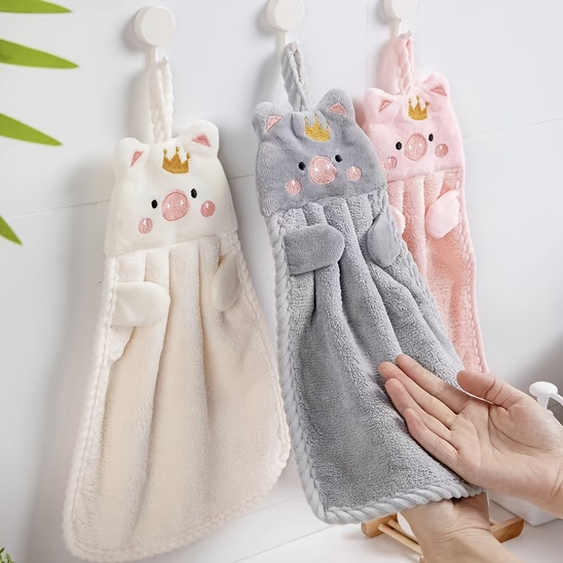 

1pc Microfiber Cute Hand Towels, Little Pig Towel Household And Absorbent, Kitchen Towel, Lazy Rag Towel