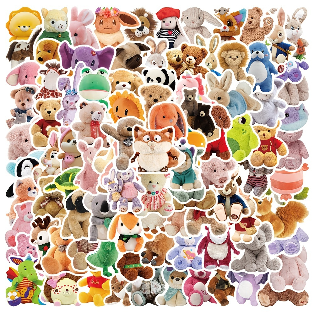 100 Sheets Plush Toy Doodle Waterproof Sticker Creative Toys Free